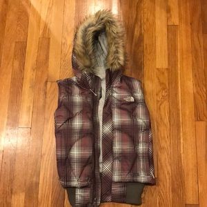 Plaid north face vest